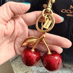 Coach - Red Cherry bag charm  with Gold Details